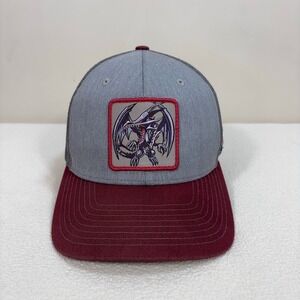 Yu-Gi-Oh Red Eyes Black Dragon Hat Men's One Size Gray Maroon‎ Richardson 112